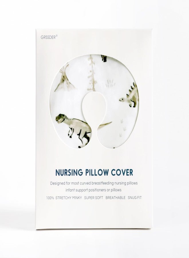 GRSSDER Nursing Pillow Cover Stretchy Minky Removable Nursing Covers for Breastfeeding Pillows, Ultra Soft Comfortable Slipcover for Boy and Girls, Stylish Pretty Dinosaur - Image 4